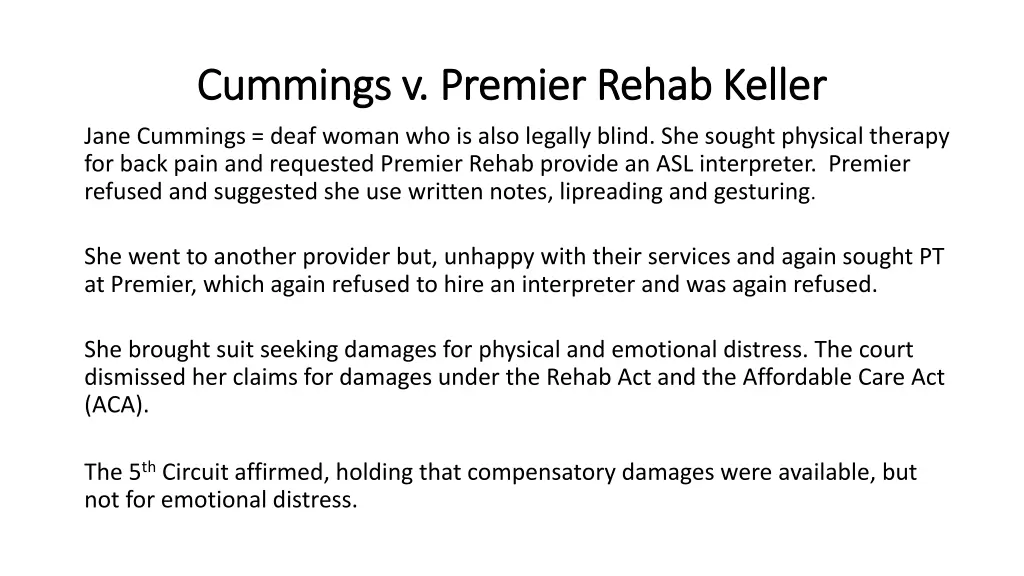 cummings v premier rehab keller cummings