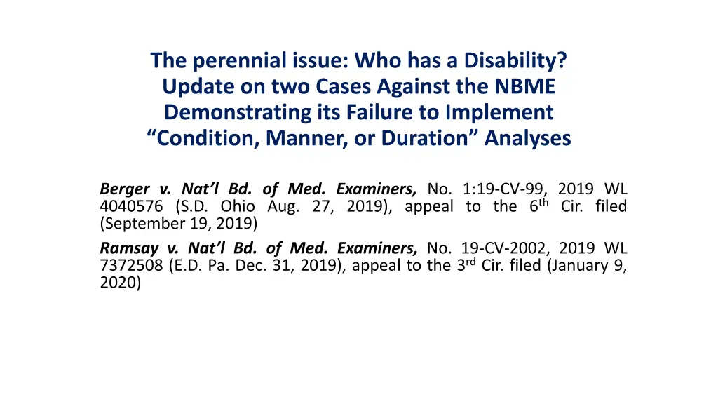 the perennial issue who has a disability update