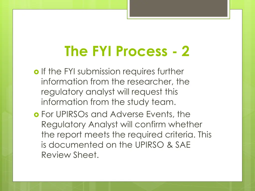the fyi process 2
