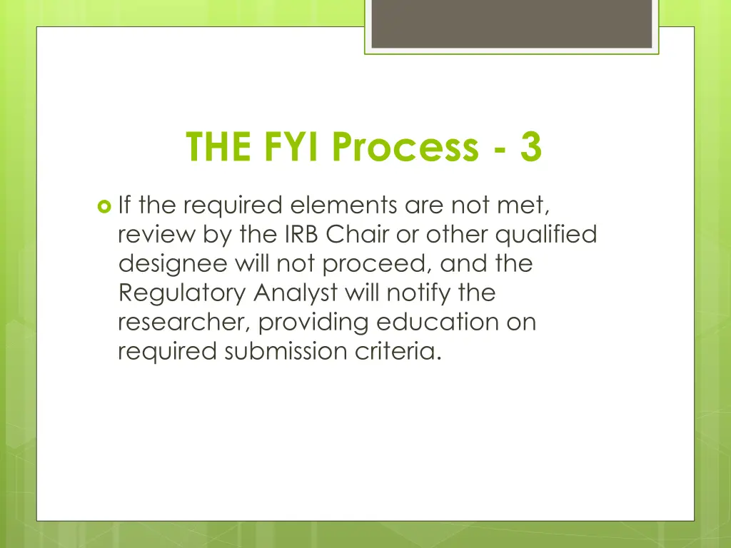 the fyi process 3