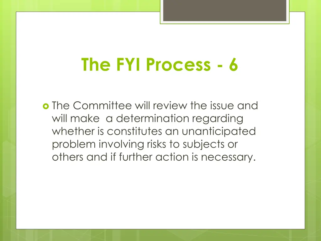 the fyi process 6