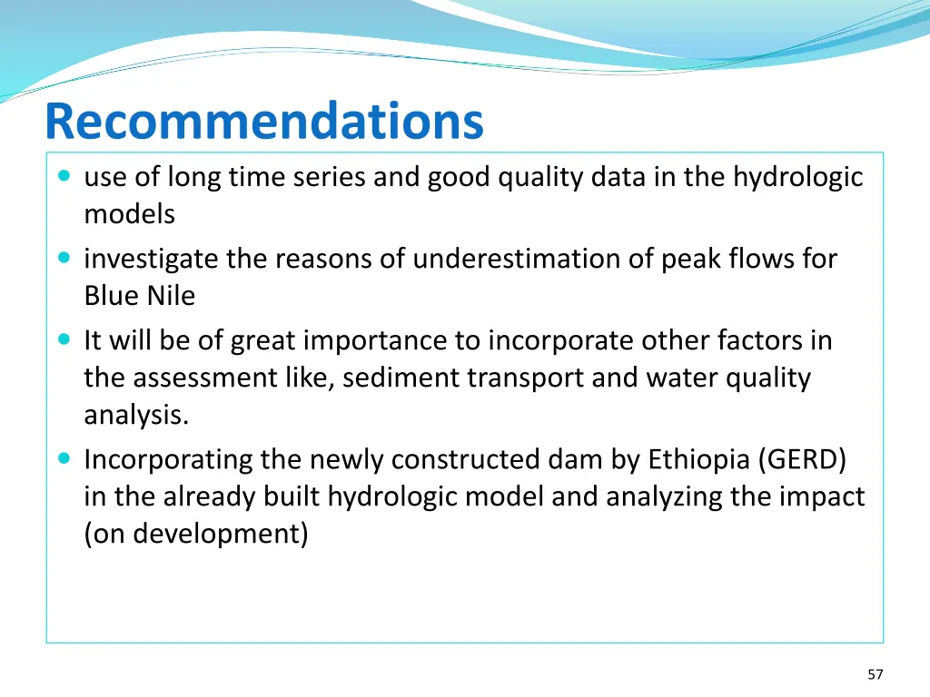 recommendations use of long time series and good