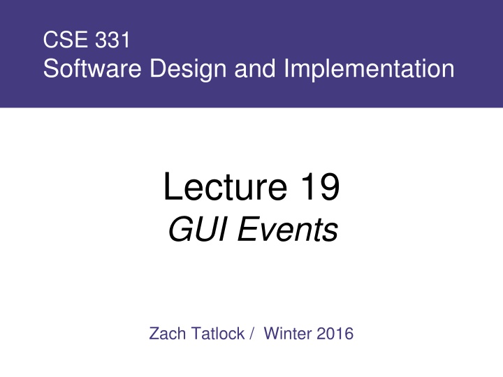 cse 331 software design and implementation