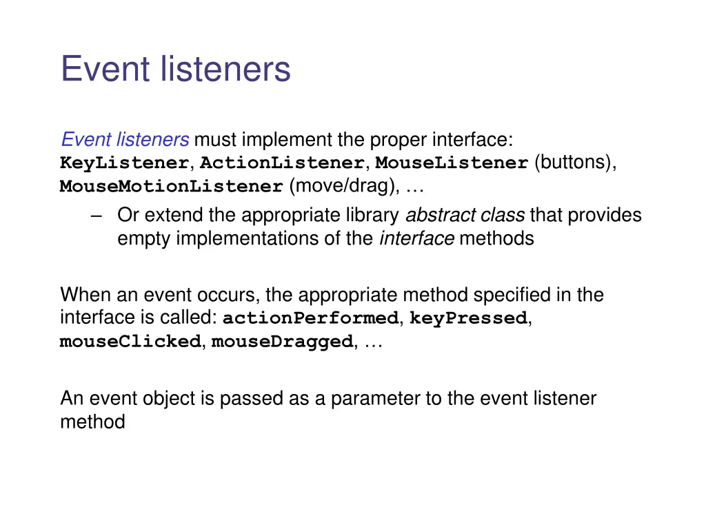 event listeners