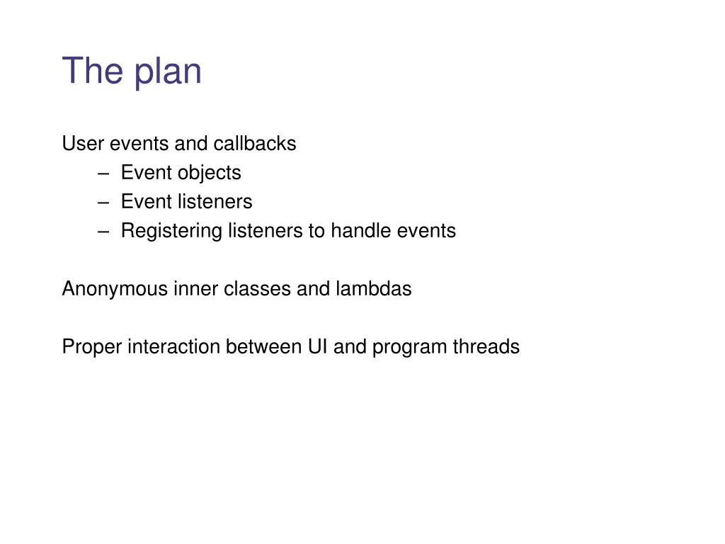 the plan