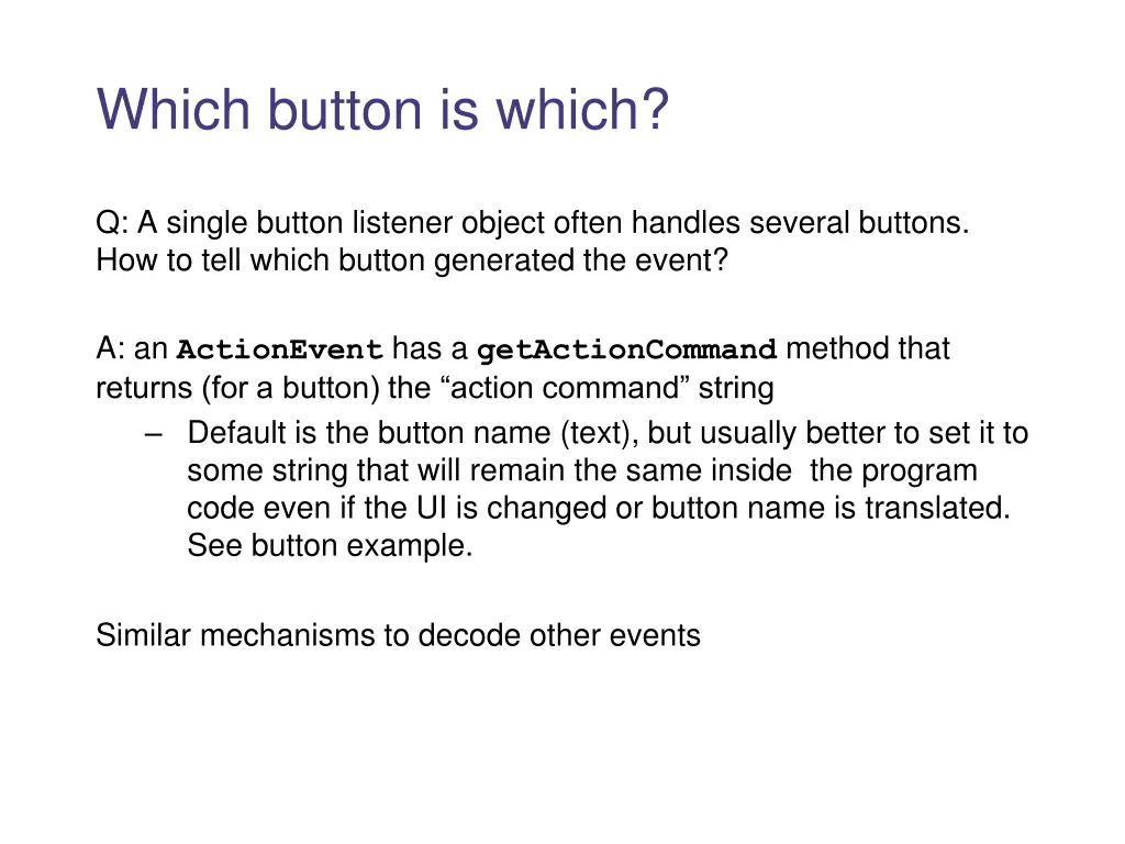 which button is which
