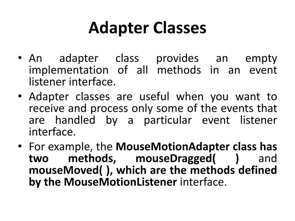 adapter classes