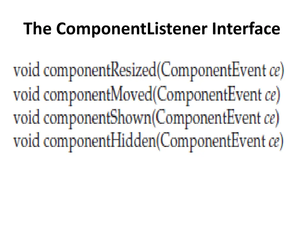 the componentlistener interface