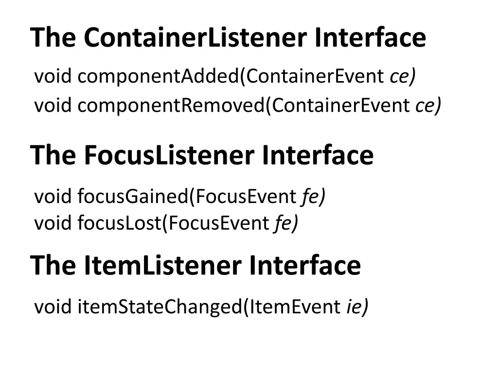 the containerlistener interface