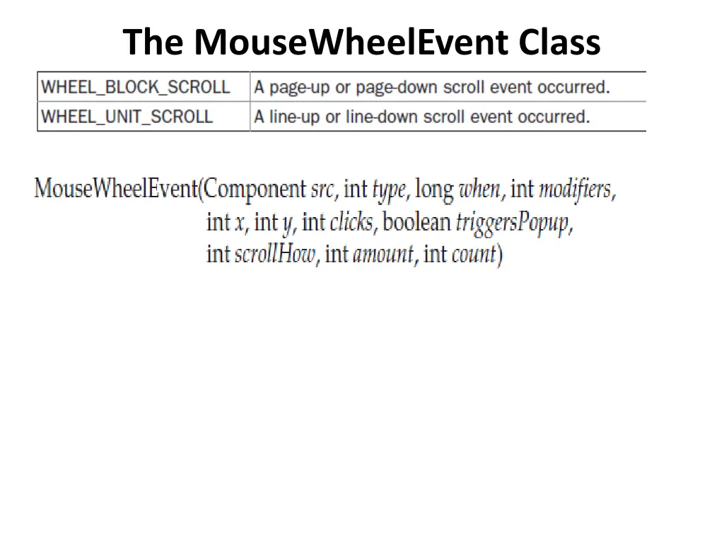 the mousewheelevent class