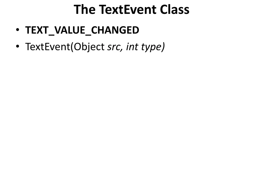 the textevent class