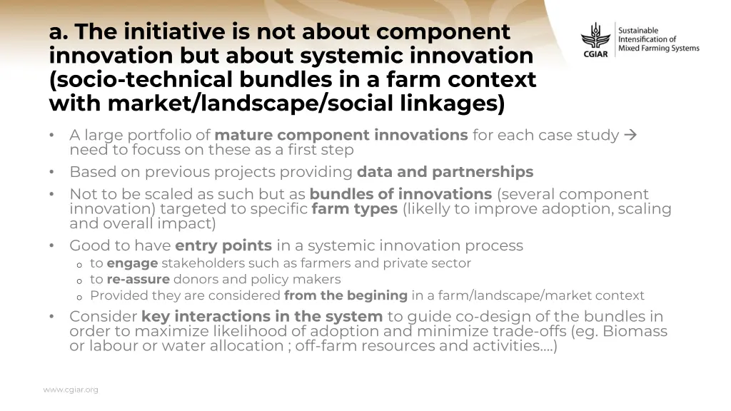 a the initiative is not about component