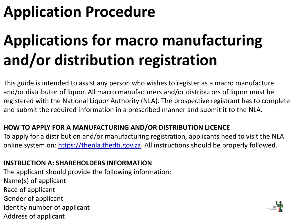 application procedure