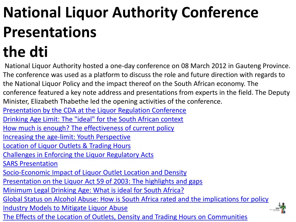 national liquor authority conference