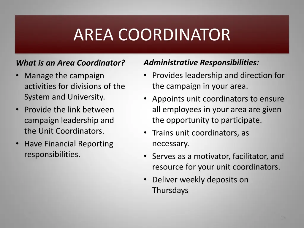 area coordinator