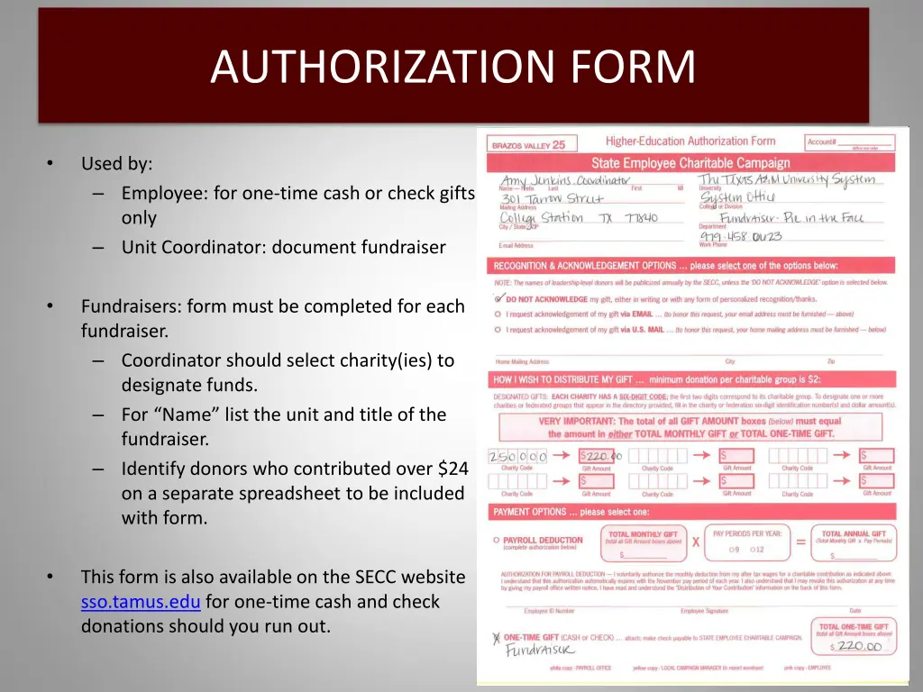 authorization form