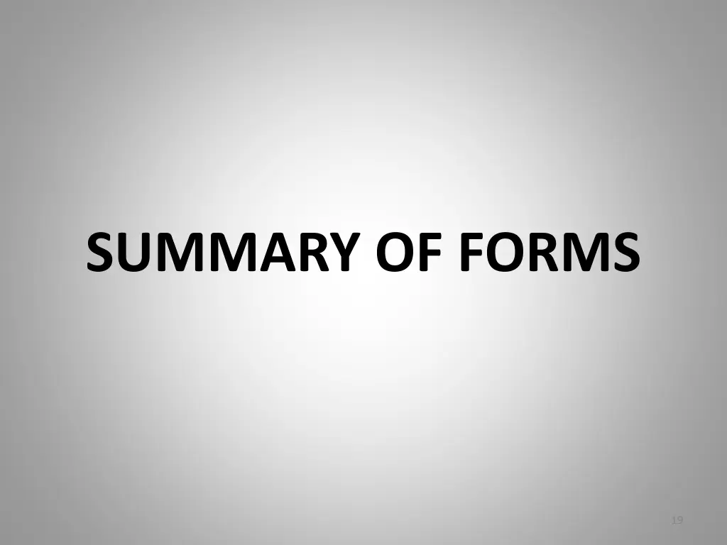 summary of forms