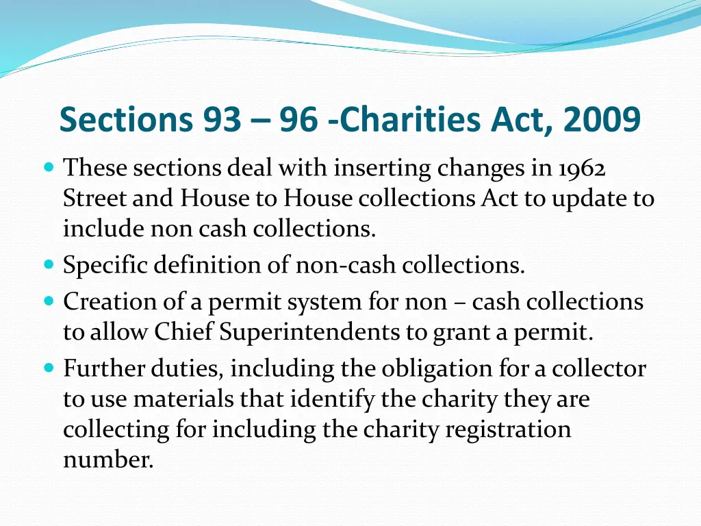 sections 93 96 charities act 2009