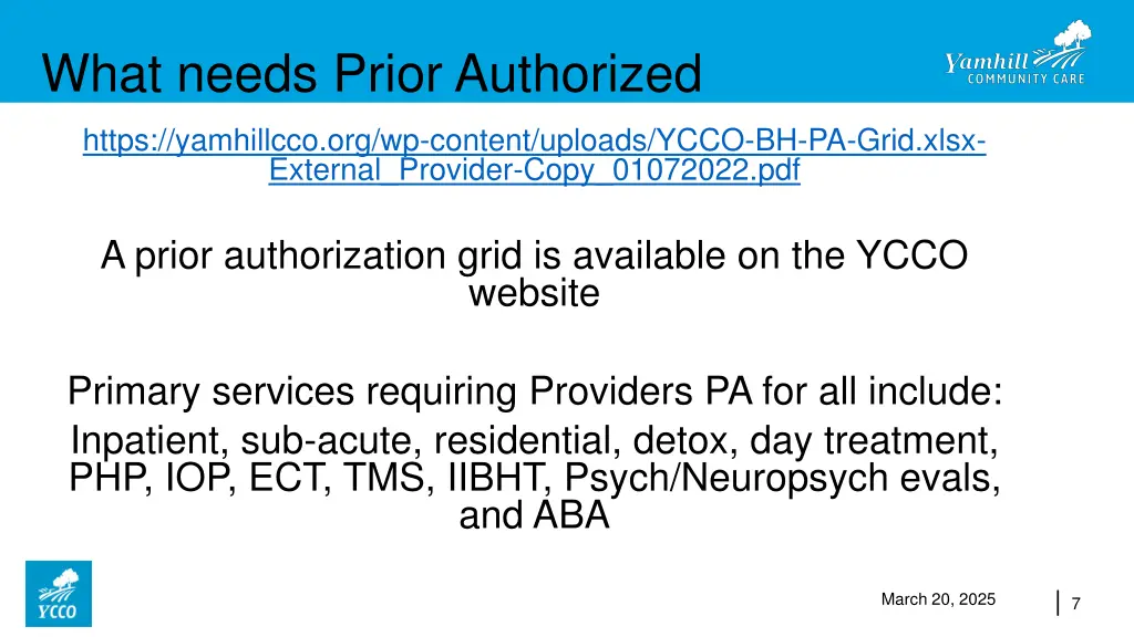what needs prior authorized