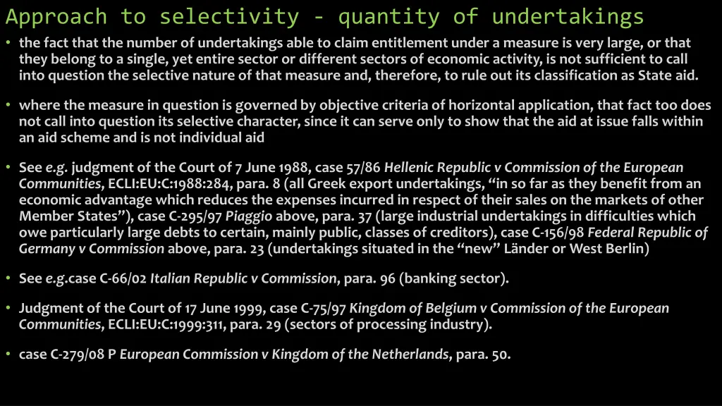approach to selectivity quantity of undertakings