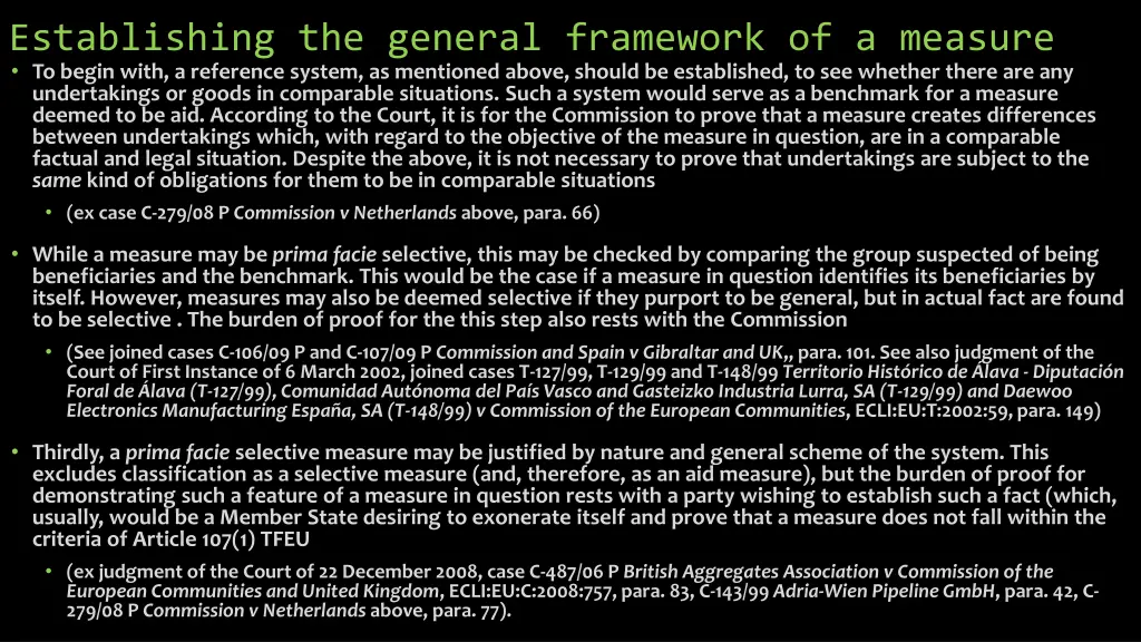 establishing the general framework of a measure 1