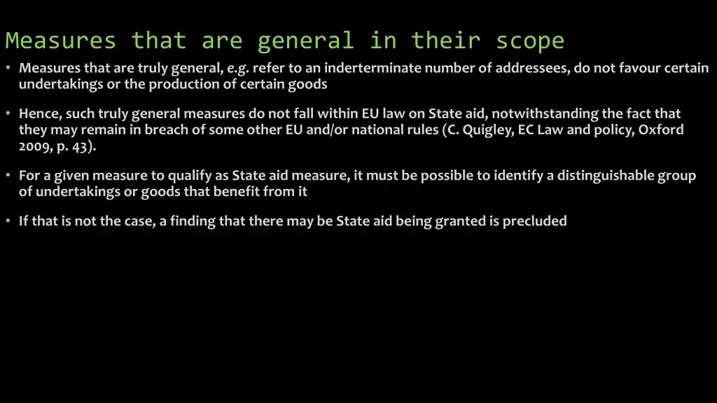 measures that are general in their scope measures