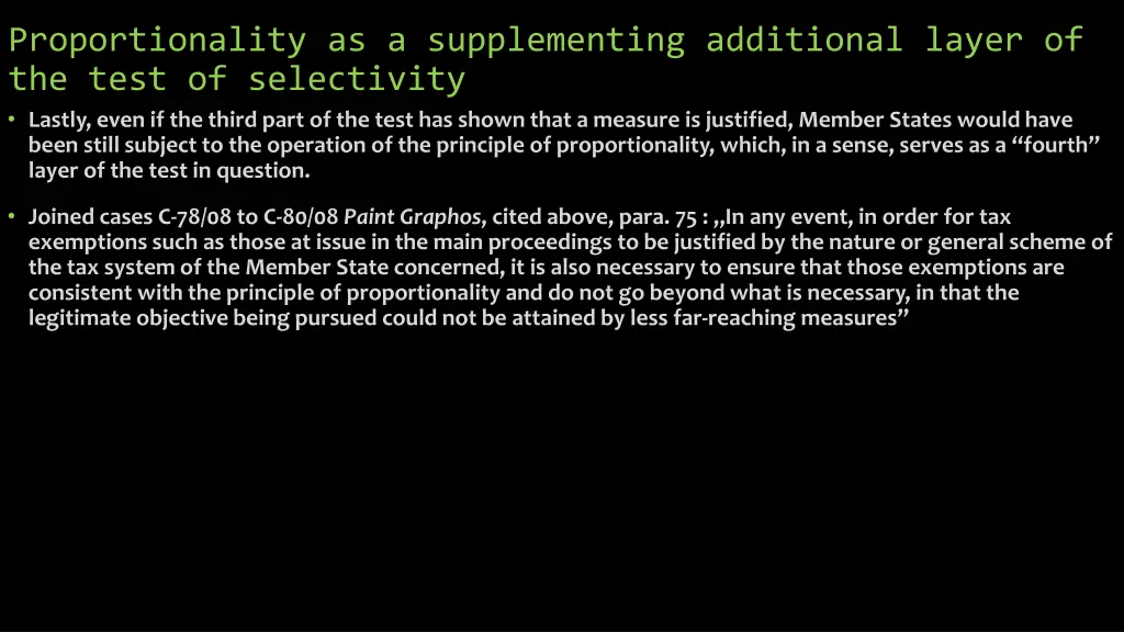 proportionality as a supplementing additional