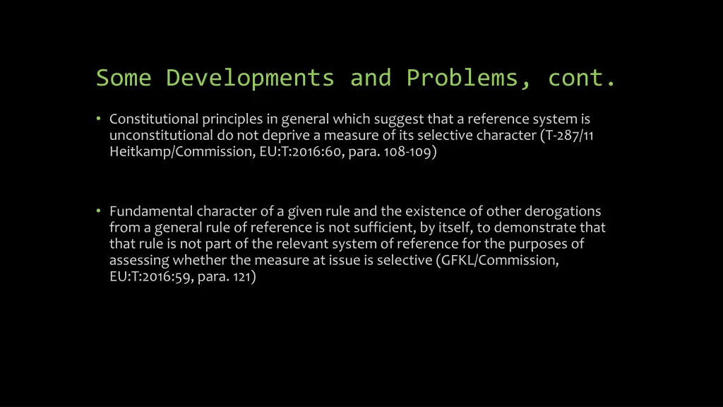 some developments and problems cont