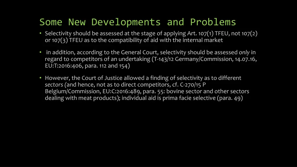 some new developments and problems selectivity