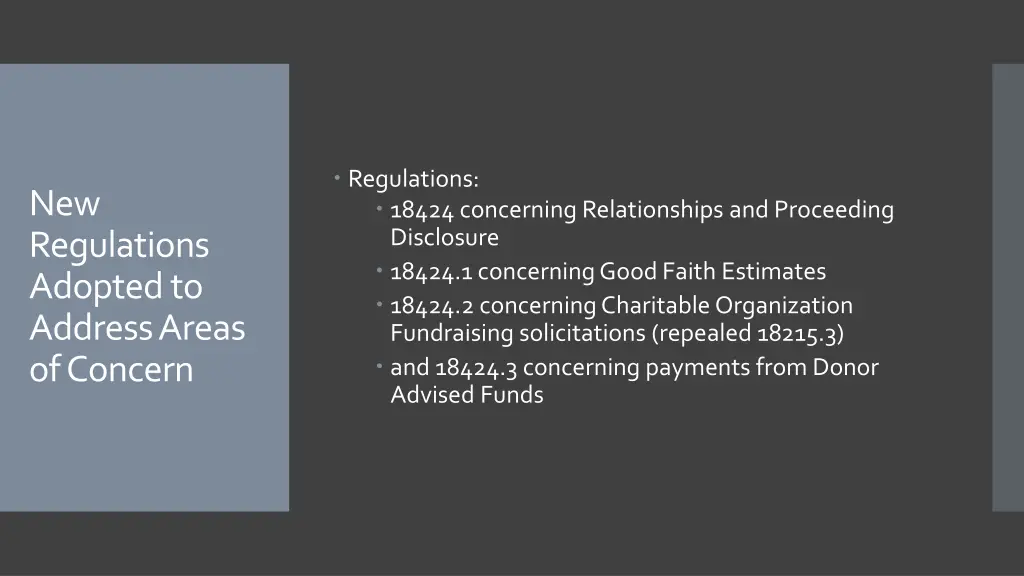 regulations 18424 concerning relationships
