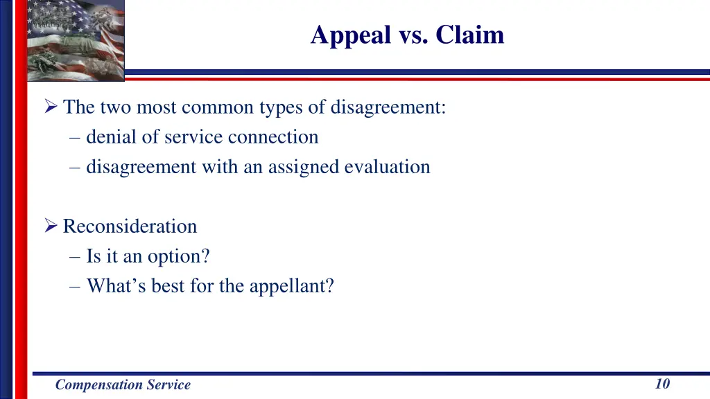 appeal vs claim