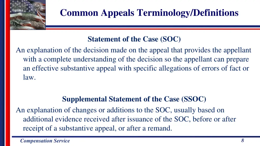 common appeals terminology definitions 1