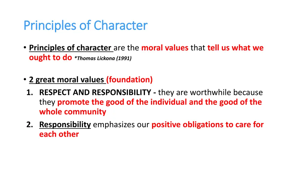 principles of character principles of character