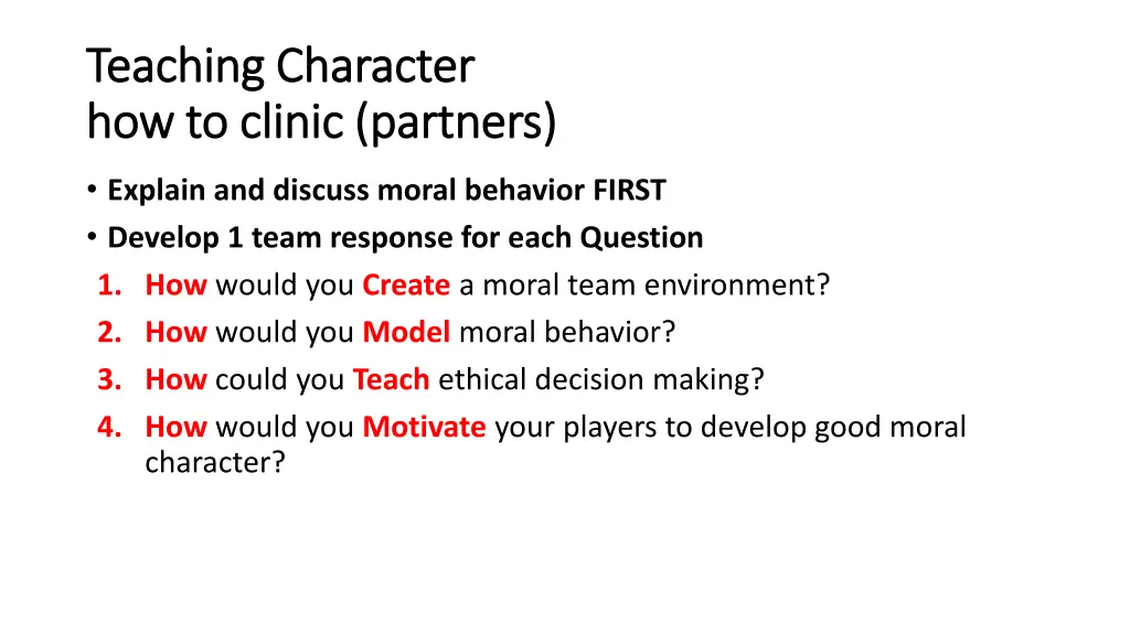 teaching character teaching character