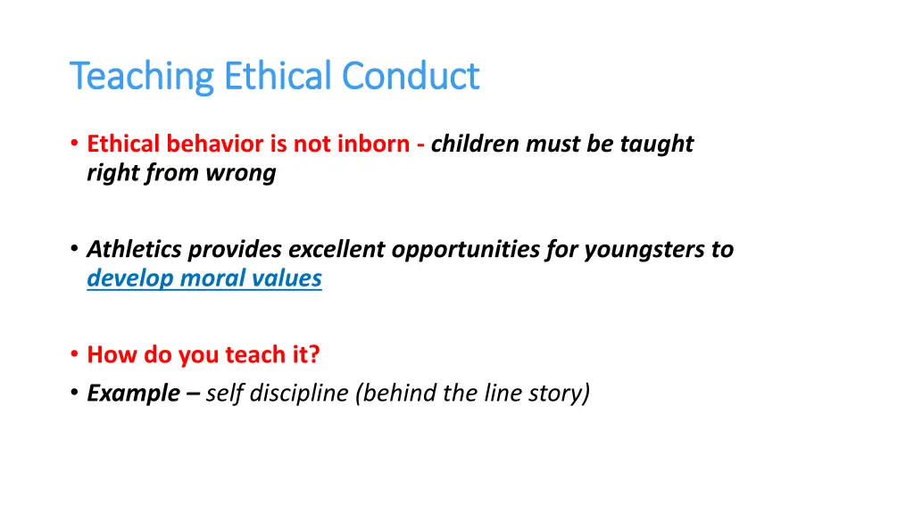 teaching ethical conduct teaching ethical conduct