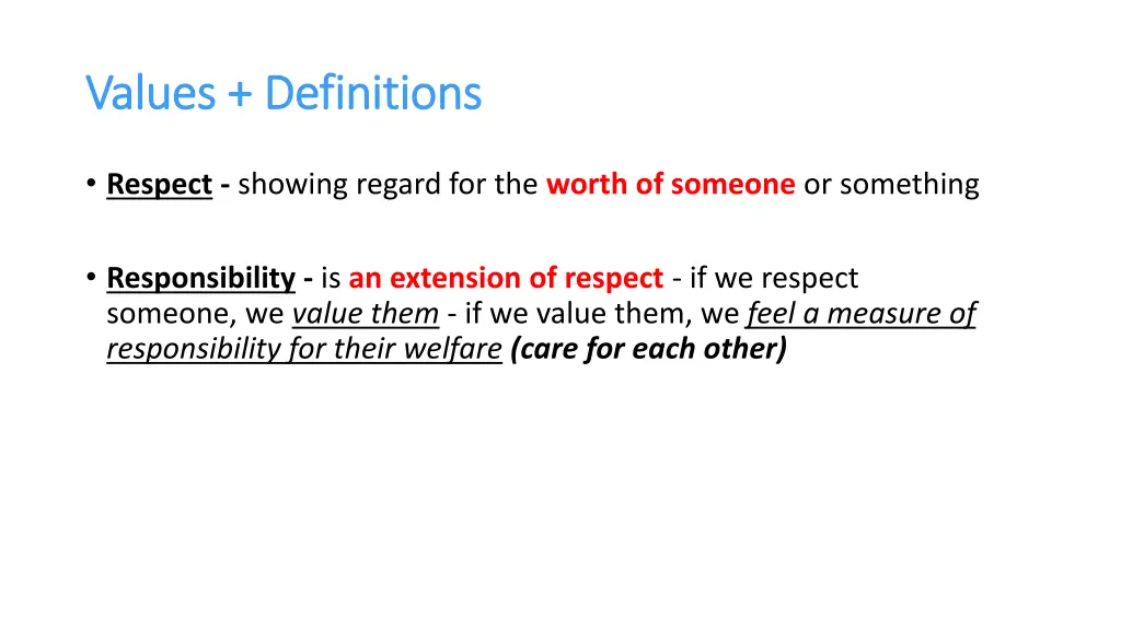 values definitions values definitions
