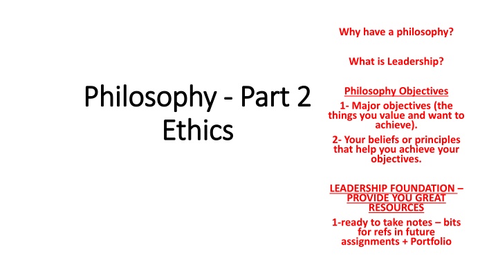 why have a philosophy