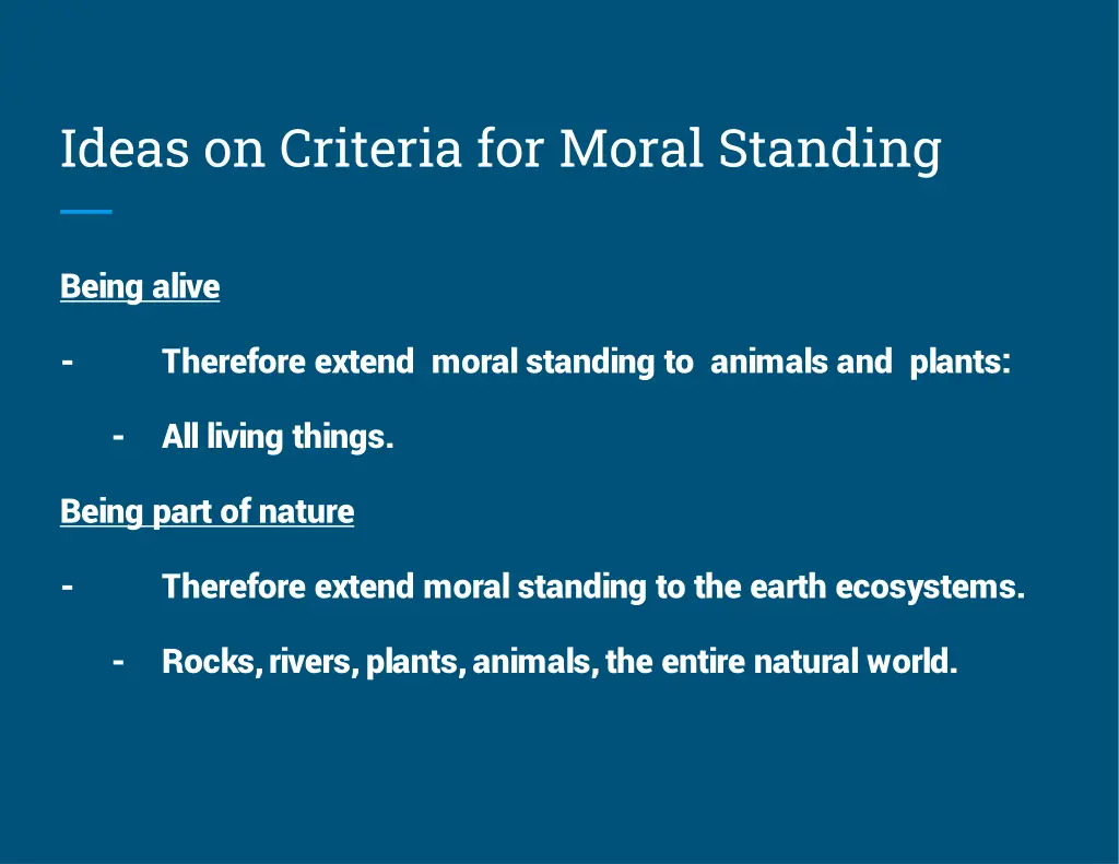 ideas on criteria for moral standing 1