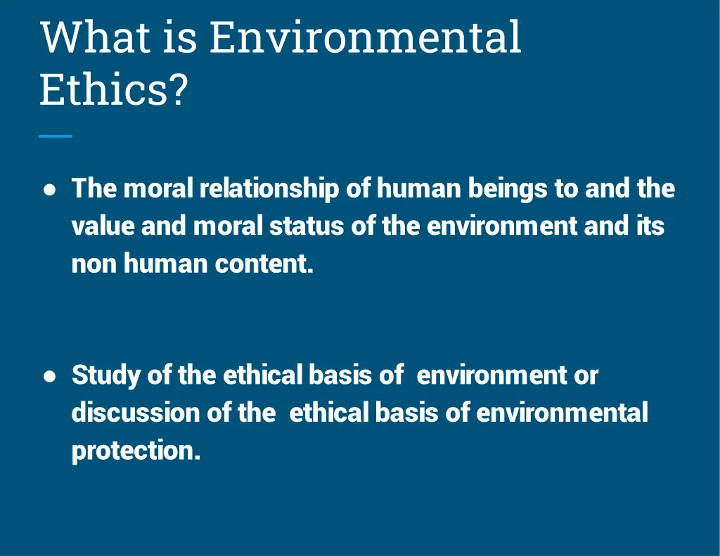 what is environmental ethics