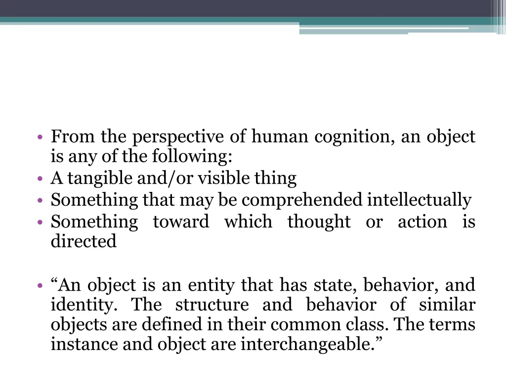 from the perspective of human cognition an object