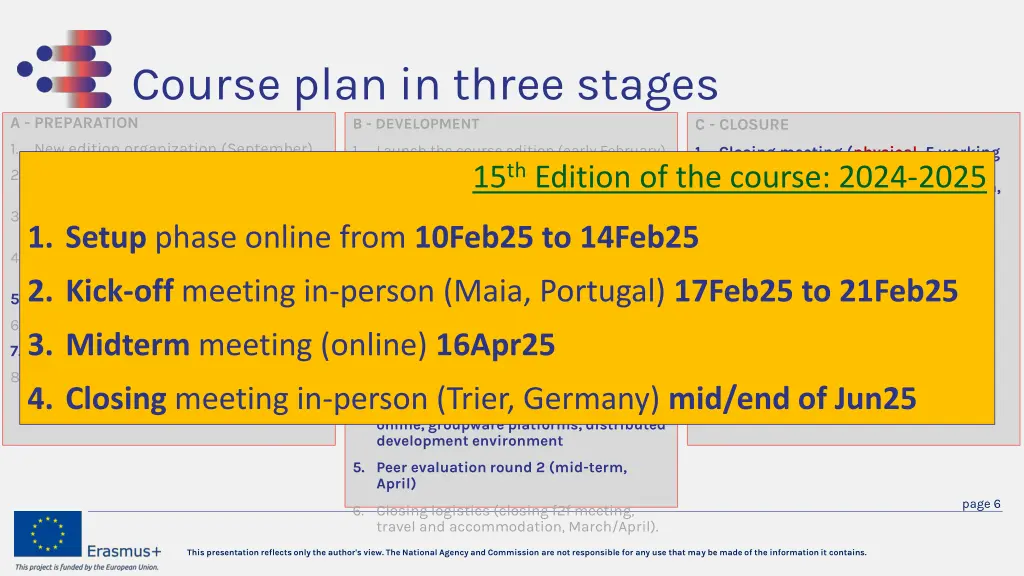 course plan in three stages a preparation 1