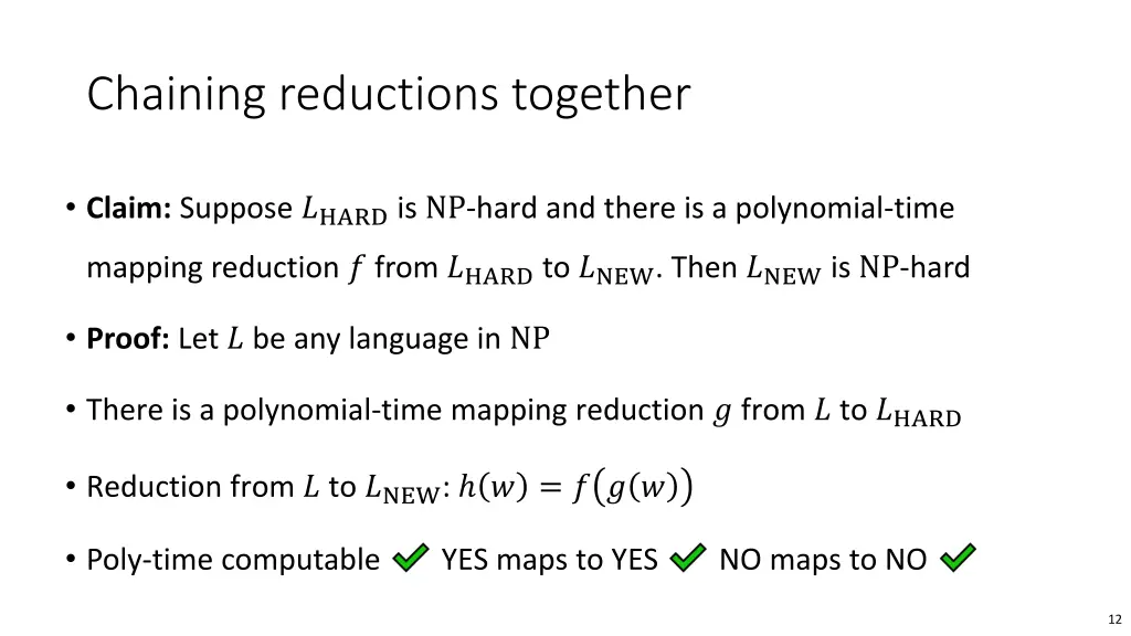 chaining reductions together