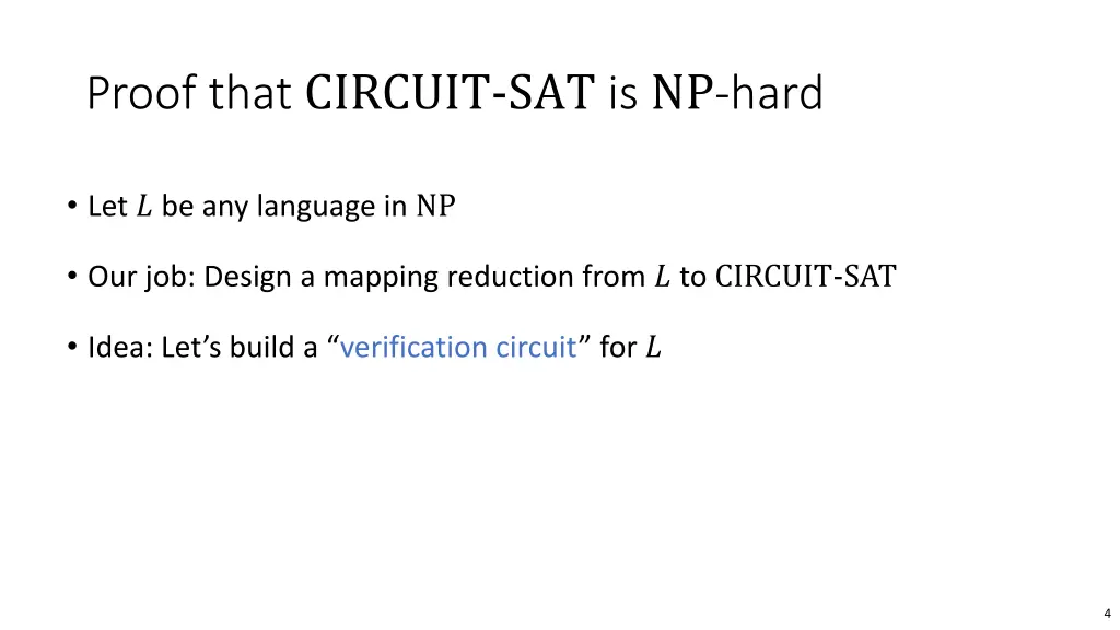 proof that circuit sat is np hard