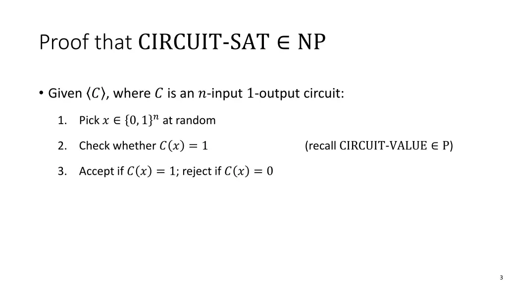 proof that circuit sat np