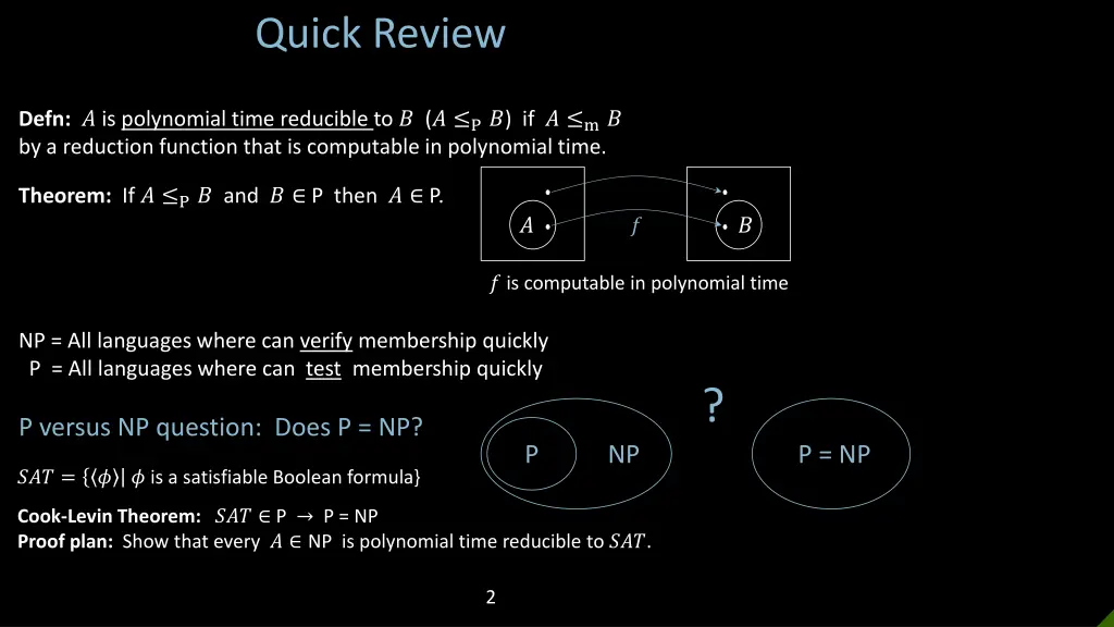 quick review