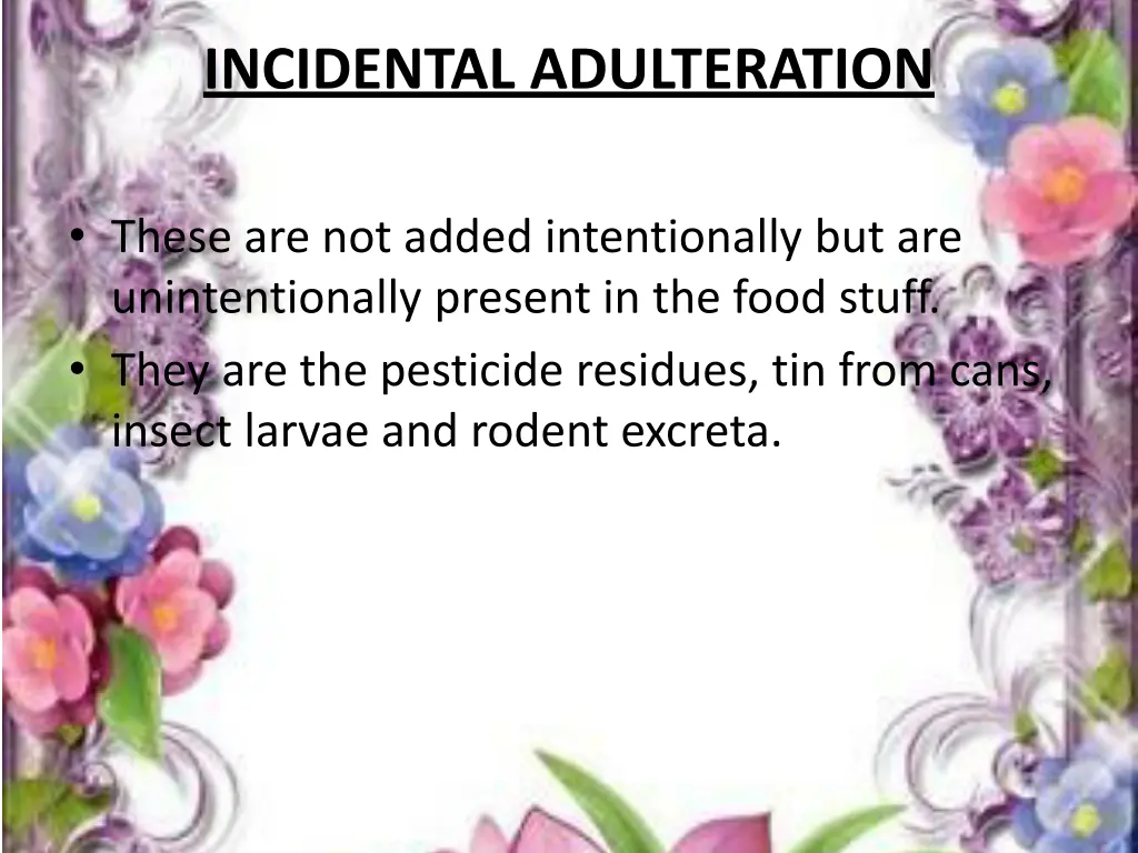 incidental adulteration