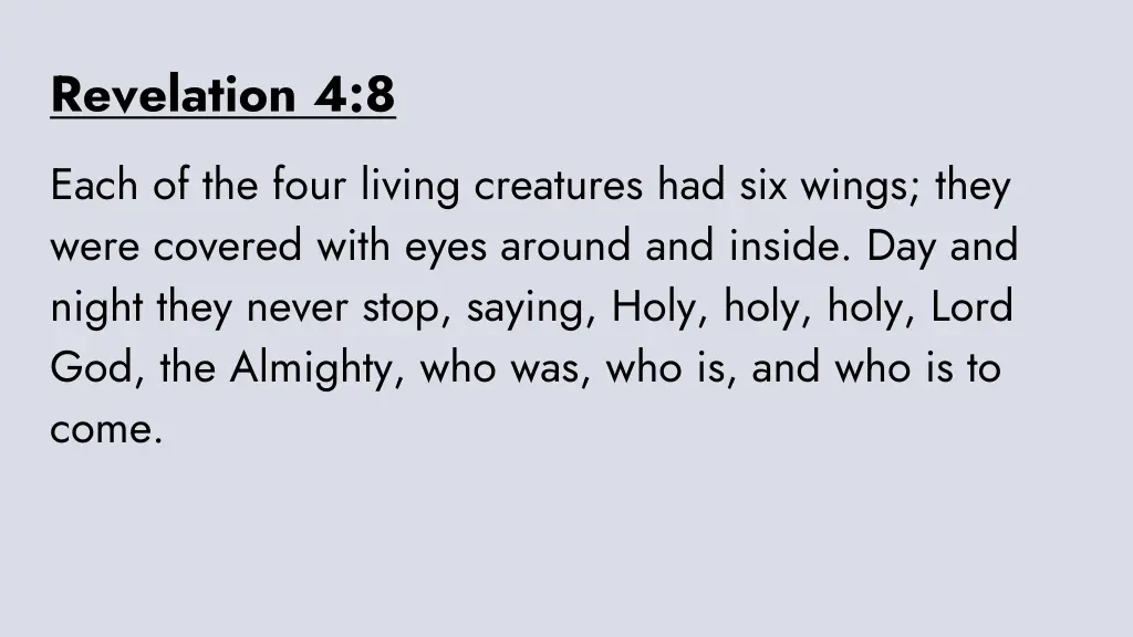 revelation 4 8 each of the four living creatures