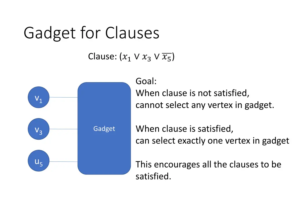 gadget for clauses 1