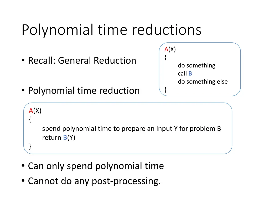 polynomial time reductions