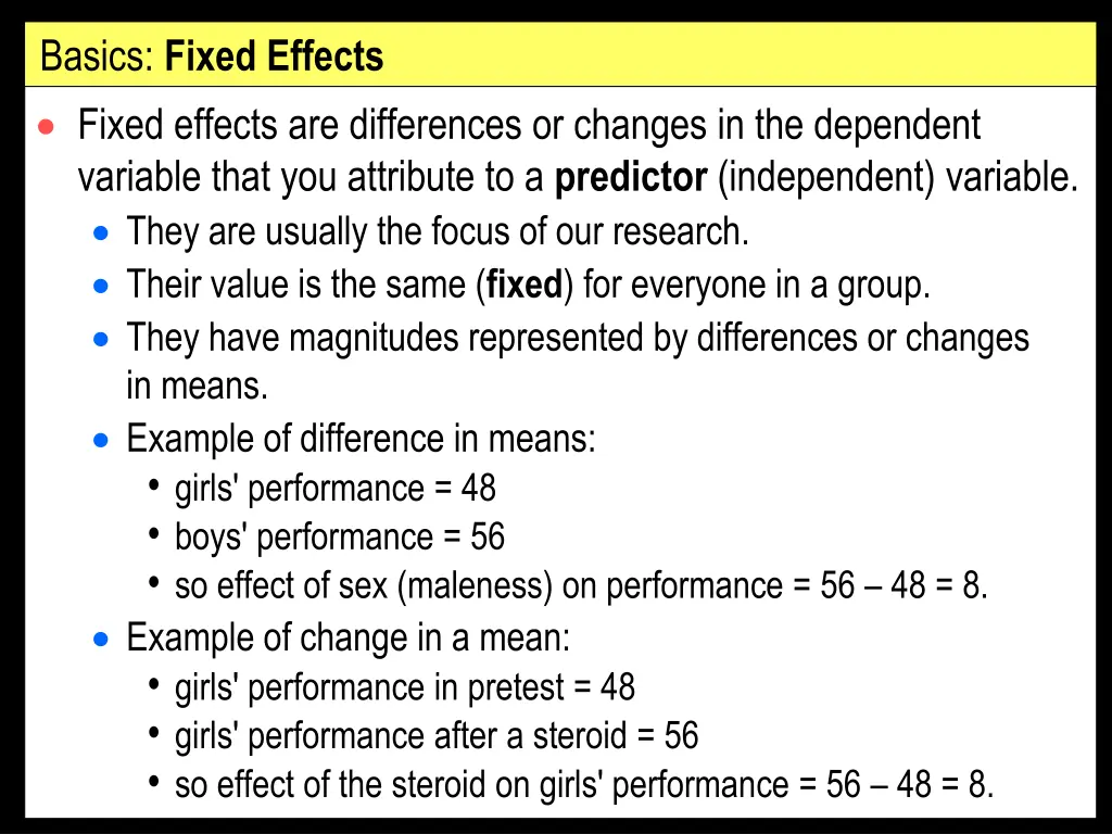 basics fixed effects fixed effects
